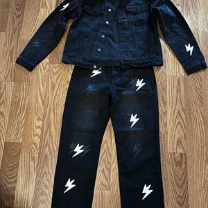 Chrome Hearts Black Set with White Lightning Accents